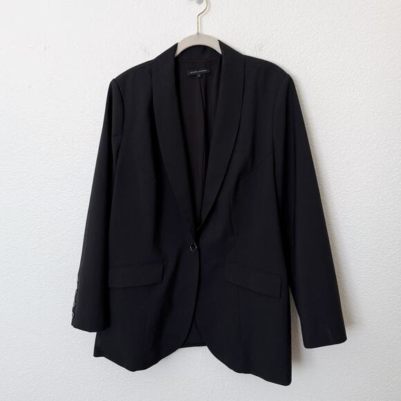 [Universal Standard] Black Rio Wool Blend Blazer Jacket Work Office 14 16 Small - Picture 2 of 12